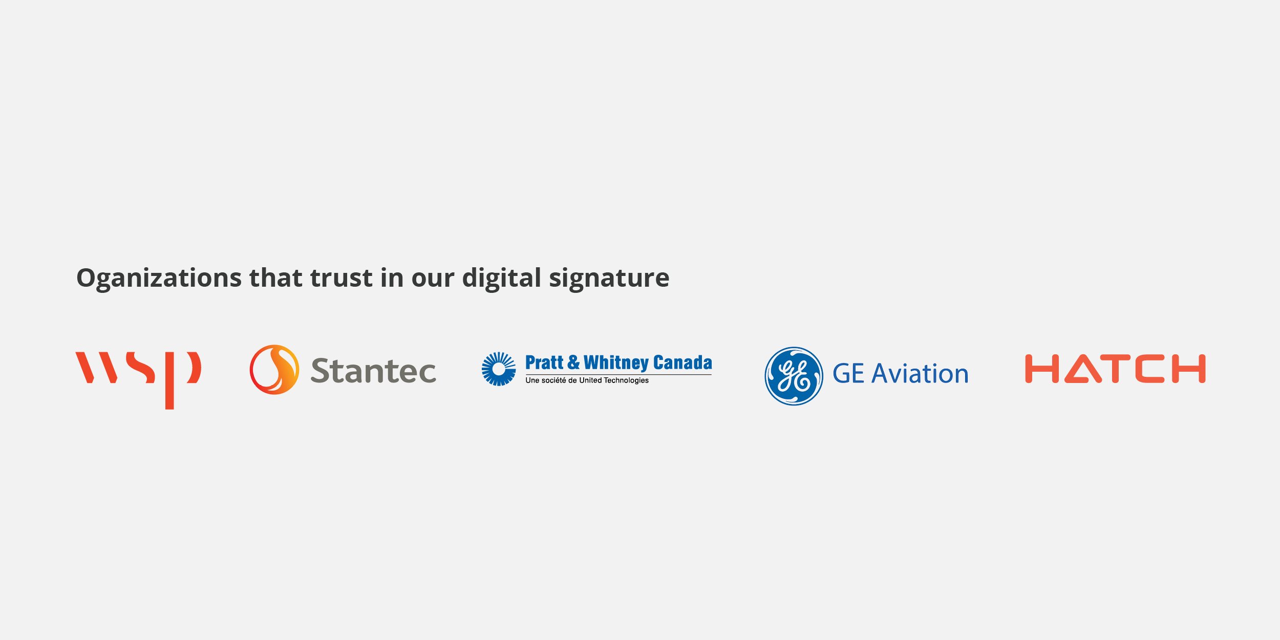 Logos organizations that trust digital signature
